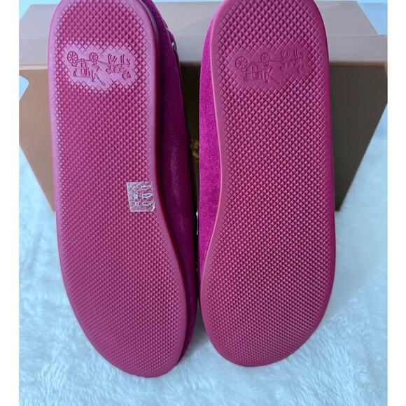 Coach Austin Sued Shearling Moccasins Cranberry Women's 7M NIB - Picture 3 of 6